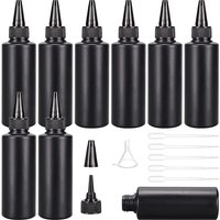 5Pcs 10ml-1000ml Empty Black HDPE Plastic Squeeze Bottle w/ Tip Spout Caps Dispensing Container For Paint Pigment UV Resin Glue