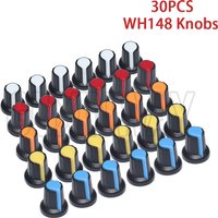 30pcs WH148 Potentiometer knobs 15X17mm 6mm Potentiometer Plastic Knobs Cap 5 colors Yellow Orange Blue White Red