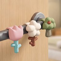 Creative Silicone Door Stopper Flower Design Anti-collision Pad Door Handle Protector for Bedroom Living Room Kitchen Bathroom
