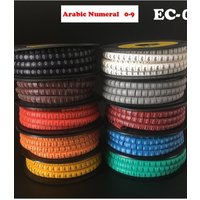1000pcs/Lot EC-0 1.5mm2 Arabic Numeral 0-9 Letter Pattern PVC Flexible Print Sleeve Concave Tube Label Wire Cable Marker