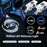 2 projecteurs LED de logo fantôme pour porte de voiture, lumière de bienvenue pour Volvo V40 2013-2019, accessoires de décoration automobile