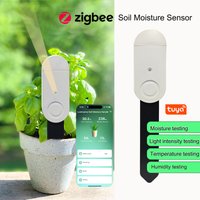 Tuya Zigbee Temperature Humidity Moisture Detector Smart Soil Moisture Light Sensor Real Time Monitor Support Home Assistant Z2M