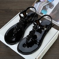 Summer Handwork Flower Women jelly Sandals 2022 New Clip Toe Flip Flops Shoes Female Flat Casual Beach Holiday Non-slip Slippers