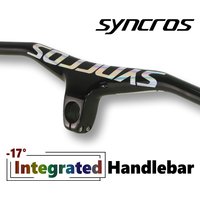 Syncros Chrome Logo Carbon Fiber Mountain And Stem 28.6mm -17Degree Integrated MTB Handlebar For Mountain Bike Black Gloss
