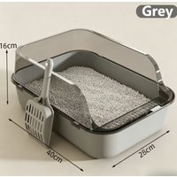 Portable Semi-enclosed Cat Litter Box, Splashproof Kitty Toilet Tray Durable Pet Cleaning Bedpan for Indoor Cats Kittens