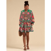 Bohemian Floral Beach Cover up Long Sleeve Neutral Style Other Fabric Beach Dress for Women And Men Spring Season