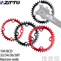 ZTTO Single Speed 1x system Narrow Wide Chainring 104 BCD ROUND 32T 34T 36T 38T For MTB 12S 11S 10S 9S Crankset Chainwheel Ring