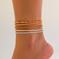 IngeSight.Z Boho Multi-layer Colorful Seed Bead Ankle Bracelet On The Leg Foot Trend Summer Beach Anklet Chain For Women Jewelry