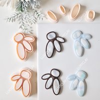 6pcs Abstract Wings Shape Embossed Polymer Clay Earrings Cutters & Stamps, Art Deco Clay Cutter W/ Stamp for Jewelry Making