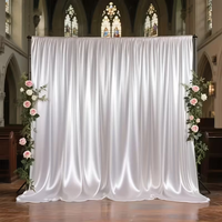 Satin-Hintergrundvorhang, mit Stangentasche für Hochzeit, Geburtstag, Babyparty, Fotografie, Hintergrundvorhänge für Abschlussfeiern, 1 Panel