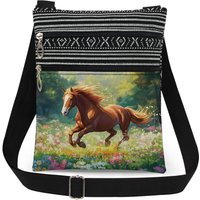 Running Horse Print Men's Messenger Bag Outdoor Men's Fashionable Shoulder Bag Women's Crossbody Bag
