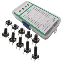 200Pcs 10 Kinds 6*6 Tact Switch Tactile Push Button Switch Kit Height 4.3MM~13MM DIP 4Pin PCB Momentary Micro Switch