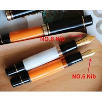 MAJOHN P139 Fountain Pen Retro Large Piston Fine Nib 0.5mm Fashion Writing Rubber Tongue All-copper Piston Luxury Office Pens