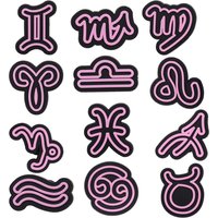 5-12pcs Cartoon 12 Constellation Shoe Buckle Sandals DIY Accessories PVC Detachable Clogs Pins Decor Kids X-Mas Party Gift