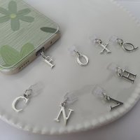 1 Piece Metal Letter Dust Plug for Mobile Phones, Available in English Letters from a to M, Specifically for Type-C Interface, Personalized Mobile Phone Decoration, Practical Digital Accessory