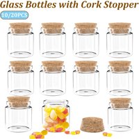10/20PCS Mini Glass Bottles With Cork Stoppers 50ML Transparent Jars for Wedding Favors Crafts Home Decorations Party Favor