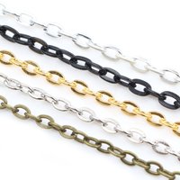 5 Meters/lot 3x2mm 4x3mm 5 Colors Plated Handmade Unwelded Iron Cable Chains DIY Jewelry Making Findings Accessories