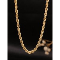 1 Piece of Braided Chain Necklace, Twisted Wire Chain in 18K Gold Color, Adjustable Stainless Steel Twisted Rope Chain, Simple, Stylish, Versatile and Creative, Suitable for Daily Wear by Men and