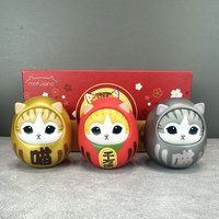Mofusand Lucky Cat Handmade Lucky Wealthy Unstoppable Blind Box Fried Shrimp Cat Home Decor Action Figure Ornament Festival Gift