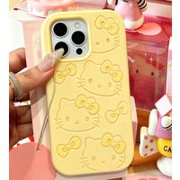 Cute Candy Color Full Screen Sanrio Hello Kitty Case For iphone 17 16 15 14 Pro Max 17Pro Matte Shockproof Silicone Soft Cover