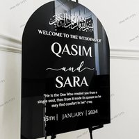Welcome To The Wedding Of Sign Custom Wedding Mirror Vinyl Stickers Welcome Nikkah Decal Personalized Arabic Wedding Sign Decals