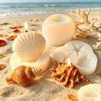 3D Seashell Conch Silicone Candle Mold, DIY Aromatherapy Scented Candle Mould for Handmade Soap Plaster Resin Craft Home Decor