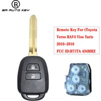 89070-52D70 2 Buttons Remote Car Key Fob for Toyota Yaris Verso RAV4 Vios 2008-2015 433MHz with G H Chip Optional FCC ID B71TA