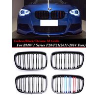 Carbon Fiber Front Kidney Grille Facelift M Color Racing Grills For BMW 1 Series F20 F21 Gloss Black 2011-2014 116i 118i 120i