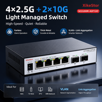 Xike 4-Port 2.5G 2-Port 10G SFP+Managed Switch, Web Interface VLAN Link Aggregation Support 2.5G& 10G SFP Fiber for Home Network
