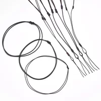 1/10/50pcs 1/1.5/2mm Adjustable Choker Necklace Genuine Black Wax Leather Knot Sliding Cord For Jewelry Making Supplie Wholesale
