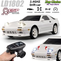 LDRC LD1802 1/18 RX7 FC3S RWD RC Drift Car 2.4G 3CH ESP Gyro Flip Lights LED 20-30min RTR Racing Toy Gift for Boys Adults