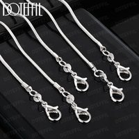 DOTEFFIL 925 Sterling Silver 2MM Snake Chain 1/5/10pcs/Lot 16-30 Inch Basic Necklace For Woman Man Fashion Jewelry