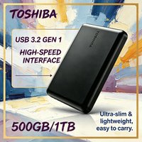 Toshiba A5 Series Black Portable External HDD USB 3.2 Gen1 500GB 1TB 2TB 4TB High Speed for Mac Computer 2026 Edition