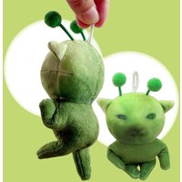 Green Alien Cat Plush Toy, Poseable & Deformable Stuffed Animal, Creative Ugly Cute Plushie Keychain For Gifts green cat doll