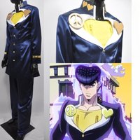Costume de Cosplay Anime JOJO Bizarre Adventure Josuke Higashikata, ensemble uniforme veste bleue, tenue de fête, carnaval, Halloween