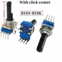 1pc RK11 4Pins Flx6 Ddj400 Pioneer DJ With Click Center Midpoint Mixer Potentiometer B103 B10K B50K Half Shaft Length 23MM