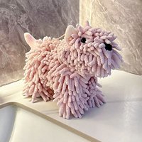 Chenille Dog Hand Towel Fluffy and Soft Decorative Puppy Towels Highly Sorbent Multipurpose for Bathroom Kitchen Washstand