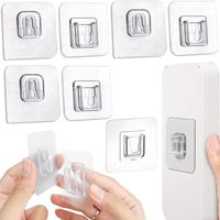 2-20Pairs Double Sided Adhesive Wall Hooks Transparent Self Adhesive Hook No Drill Sticker Storage Hangers for Bathroom Kitchen