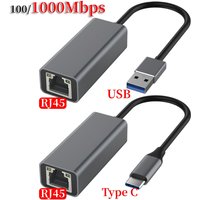 Type C USB Ethernet Adapter 1000/100Mbps USB to RJ45 Lan for Xiaomi Mi Box Nintendo Switch Network Card Laptop PC Windows