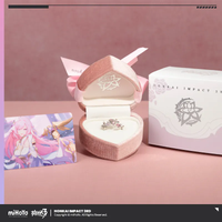Elysia Ring Genuine Honkai Impact 3 Elysia pendant Couple Oath Ring Pink ribbon storage ring box Delicate Pendant Couple Gift