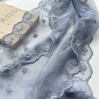 Thin Long Lace Embroidery Scarf with Lace Trim Multi-use Neck Wrap Neckerchief Elegant Decorative Neck Accessory Daily Wear