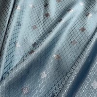 Brocade Fabric Rhombus Woven Silver Embossed Designer Metallic Packaging Material Handmade DIY Home Background Decoration Craft