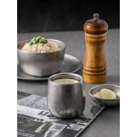 Retro Water Cup 304 Stainless Steel Double-Layer Anti-Scald Cup Coffee Cup Industrial Style High Aesthetic Value 120ml Tea Cup 1Pcs