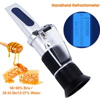 3 in 1 Handheld Refractometer 58-90% Honey Refractometer 12-27% Water Content Detector 38-43°Baume Tester ATC Beekeeping Tester