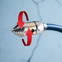 3/8" High Pressure Rotary Sewer Nozzle - Stainless Steel, 10-30L/min Flow, Heavy-Duty Drain Unclogging Tool
