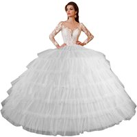 Full White Ball Gown Hoops Wedding Accessories Petticoat Underskirt Slips Quinceanera For Dress