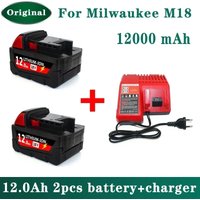 12000mAh For Milwaukee M18 18V Replacement For Milwaukee M18B5 XC Li-ion battery 48-11-1815 2604-20 48-11-1850 charger