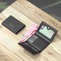 Men'S Billfold Wallet Minimalist Multi-Slot Card Holder Coin Purse Ultra-Slim Compact Wallet For Gift Business Meeting Daily