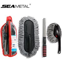 SEAMETAL Microfiber Car Washing Mop Scalable Handle Dust Remover Cleaning Brush Kit Soft Hair Car Detailing Duster Mop Wash Tool