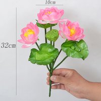 7 Heads Artificial Lotus Single Stem Silk Faux Lotus Flower for Home Decor Buddhist Altar Photography Prop
